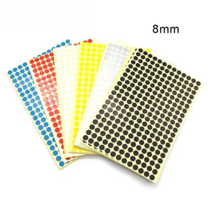 Adheso Ø 8mm Coloured Dot Stickers Round Sticky Dots Adhesive Circles Labels - Picture 1 of 5