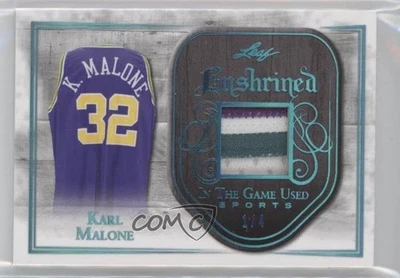 2018 Leaf ITG Used Sports Enshrined Blue Prime /4 Karl Malone #E-23 HOF - Image 1 of 2