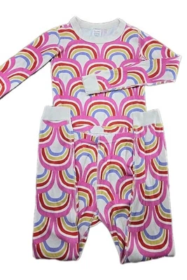 Hanna Andersson Pajamas Organic Cotton Hello Rainbows Size 8 (130cm) 2 Piece - Image 1 of 4