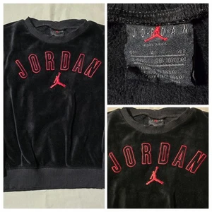Jordan Crewneck Sweater Youth 4T Embroidered Polyester Red Black Soft Pullover - Picture 1 of 9