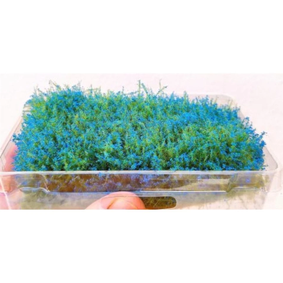 Grasbüschel grüne Mini Matte mit blauen Blüten 27mm - Modellbau Landschaft - Bild 1 von 1