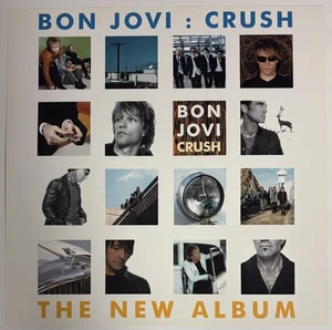 BON JOVI Crush & catalog 12x12 record store promo poster flat 2sided 2000 GLAM - Picture 1 of 2