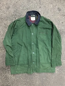 Abercrombie & Fitch Chore Barn Jacket Mens Large Green Plaid Lined - Picture 1 of 12