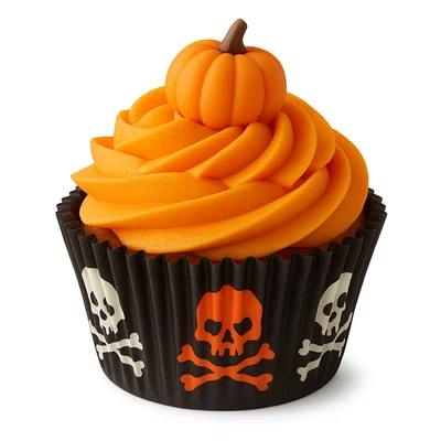48 Halloween Skull Cupcake Wrappers Perfect for Spooky Halloween Parties - image 1 of 4