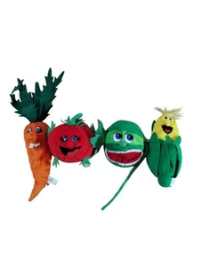 Menge 4 Garten Babys Sammlung Plüsch Karotte Mais Wassermelone Tomate Vintage 1998 - Bild 1 von 14