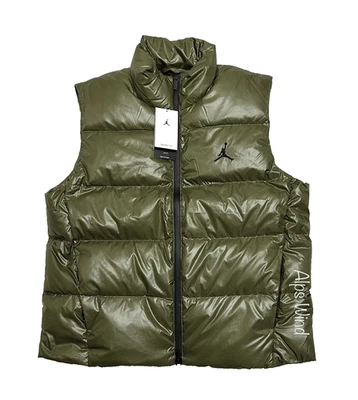 Nike Air Jordan Flight Down Vest Down Gilet Black/Olive FV7273-222 Men's Size XL - Image 1 of 4