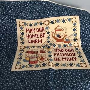 Handmade Quilted/Embroidered May your home be Warm Wall Hanging 22" x 23" - Picture 1 of 4