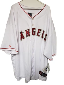 Majestic Anaheim Angels #27 Mike Trout PLUS SIZE 5XL Baseball Jersey White NWT! - Picture 1 of 18