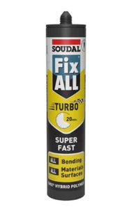 White Silicone Sealant 290ml Soudal Fix All Turbo Strong Bond Super Fast Flexi - Picture 1 of 1