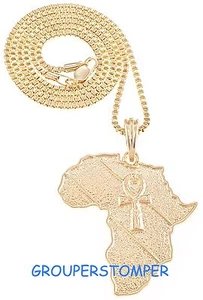 Nuevo Collar Colgante Ankh On Africa con 24 pulgadas 2 mm de ancho caja cadena de eslabones - Imagen 1 de 5