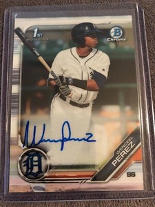 2019 Bowman Chrome 1st Wenceel Perez Detroit Tigers Prospect Auto #CPA-WP