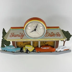 VTG 1988 Coca-Cola Decorative Wall Clock Burwood Family Drive-In Classic Cars - Picture 1 of 21