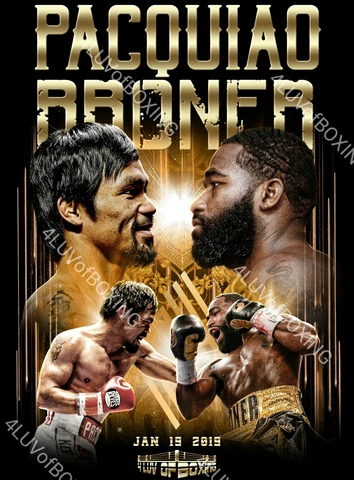 Manny Pacquiao vs Adrian Broner 4LUVofBOXING Poster New Boxing gym wall art Cover