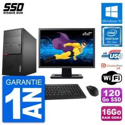 PC tour LENOVO M800 Pantalla 22" Pentium G4400 RAM 16Go GB 120Go Windows 10 Wifi - Imagen 1 de 4