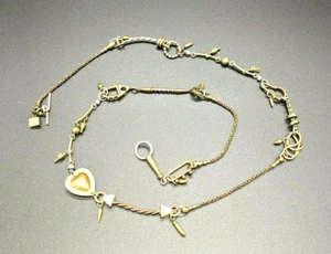 THOMAS MANN VINTAGE ROMANTIC TECHNO MODERN STEAMPUNK HEART NECKLACE SIGNED 36" - Picture 1 of 11
