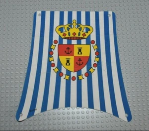 LEGO 6280 Cloth Sail Main Blue Stripes Crown Shield Pattern Authentic sailbb02 - Picture 1 of 10
