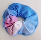 Pastel Pink Blue Ombre Lycra Hair Scrunchie - Large