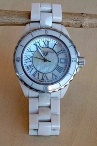 SWISS LEGEND KARAMICA CERAMIC SAPPHIRE CRYSTAL MOP DIAL 39mm WATCH~ LIGHT BEIGE - Picture 1 of 24