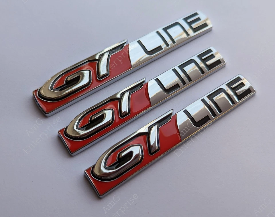 Juego de insignia trasera y lateral GT Line plateada roja negra para Peugeot 208 2008 308 3008 Foto 1 de 4
