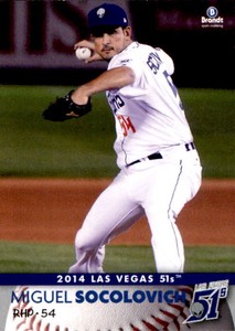 2014 Las Vegas 51s Brandt #25 Miguel Socolovich Caracas Venezuela Baseball Card