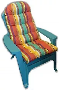 RSH Dekor Outdoor Adirondack Stuhlkissen helle Streifen koralle gelb türkis - Bild 1 von 5