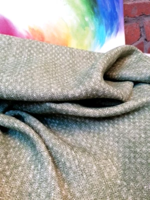 Fermoie Fabric FIGURED LINEN Screen-print 132x50cm panel Ref L -139  olive - Image 1 of 4