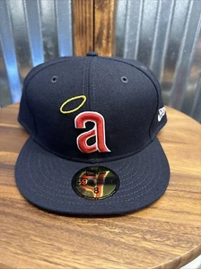 New Era 59Fifty Los Angeles Angels of Anaheim Cooperstown Navy Fitted Hat Size 8 - Picture 1 of 2