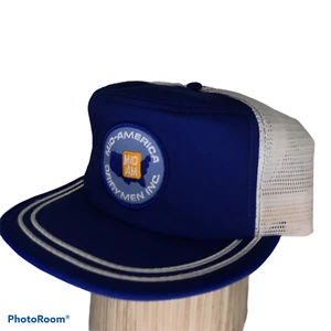 Cappello snapback vintage Mid-America Dairy Men Inc berretto blu maglia cucito sul retro - Foto 1 di 6