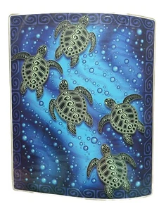 Tribal Sea Turtles Blue Soft Fleece Throw Blanket 50x60 Warm & Cozy Beach House - Picture 1 of 9