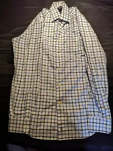 David Donahue Dress Shirt Mens L (16 34/35) Plaid Button Up Cotton Long Sleeve - Picture 1 of 16