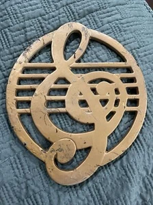 VTG Ominous Retro Cast Iron Music Note Trivet Musician 1980s Trivet Wall Decor - Picture 1 of 4