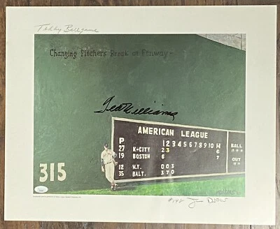 TED WILLIAMS signed autographed 16x20 Jim Dobbins Teddy Ballgame Lithograph JSA - Image 1 of 4