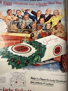 1950s Lucky Strike Christmas Ad Eddie Anderson, Rochester 11x13 Color - Picture 1 of 6