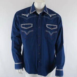 Ace of Diamond USA Long Sleeve Snap Button Up Western Shirt Mens L - Picture 1 of 10