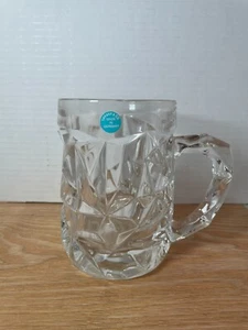 Tiffany & Co Rock Cut Crystal Beer Mug Glass - Signed, Stickered, #20, EUC - Picture 1 of 5