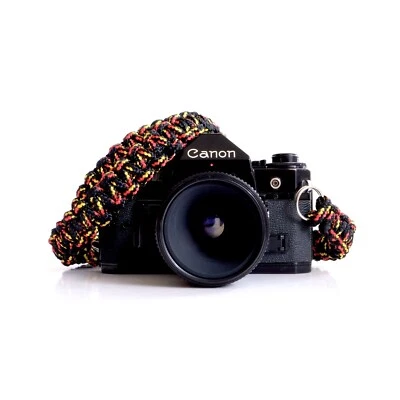 BLACK CAMERA 48" NECK STRAP POLYPROPYLENE DSLR MIRRORLESS LEICA SONY CANON FUJI - Image 1 of 4