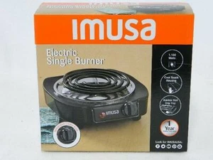 IMUSA Electric Single Burner Black 1,100 WATTS Non-slip Feet - Steel Drip Tray - Picture 1 of 1