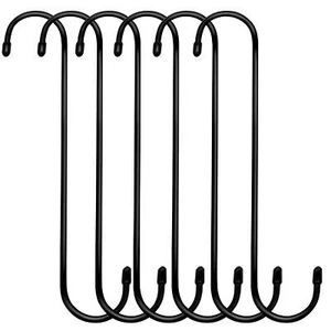 6 Pack 10 Inch Extra Long Garden S Hooks for Hanging Plant Baskets Bird Feeders - Picture 1 of 6