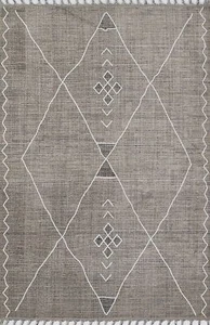 Momeni Rabat Moroccan Design Area Rug, Grey, 7'10" X 10'2" - Picture 1 of 9
