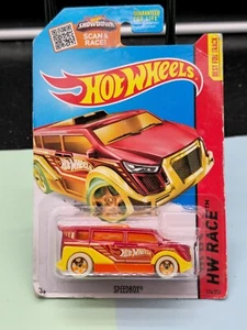 2015 Hot Wheels #174 HW Race-Night Storm SPEEDBOX Orange Varia Glow in Dark Whls - Picture 1 of 2