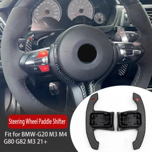 Carbon Fiber Steering Wheel Paddle Shifter For 2021+ BMW G20 M3 M4 G80 G82 M340i - Foto 1 di 10