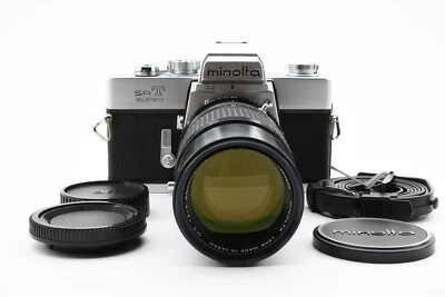 🚀🎁《EXC+5》Minolta SRT Super Silver 35mm Film Camera 200mm F/4.5 Lens From JAPAN - Image 1 of 4