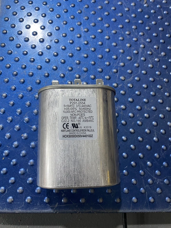 Carrier HVAC P291-0554 Capacitor Run Dual 370-440 Volt 50/60HZ 5 5 MFD