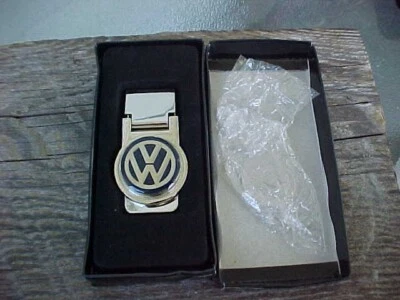 VW VOLKSWAGEN SILVER CHROME MONEY CLIP GIFT BOX FLIP STYLE NICE NOS QUALITY! - Image 1 of 4