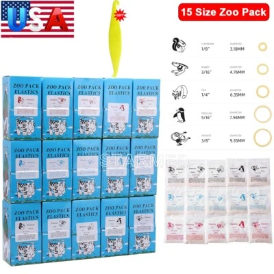 5000Pcs Dental Orthodontic Super Elastic Rubber Bands Zoo Pack 3.5/5.0/6.5 OZ - Image 1 of 4