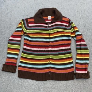 Gymboree Sweater Girls 10 Knit Striped Cotton Full Zip Cardigan - Picture 1 of 6
