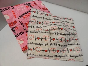 Microwave hot dish holder, thank you hearts, thank you nurses, pink with words - Picture 1 of 3