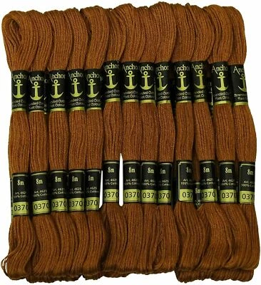 Anchor Threads Cross Stitch Stranded Cotton Thread Sewing Hand Embroidery Brown - Image 1 of 4