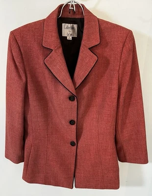 Blazer vintage colecciones para mujer Le Suit 10 Lt-Rust solapa muesca ribete negro Foto 1 de 4