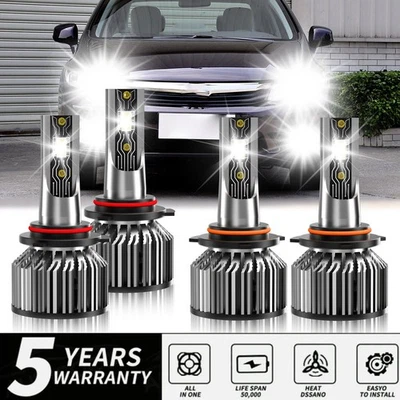 LED Headlight Kit Bulbs High Low Beam 6500K White For Honda Civic 1988-2014 2015 - Image 1 of 4